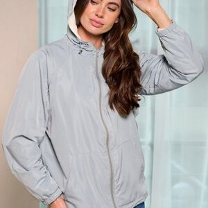 Women's Gray Hooded Jacket